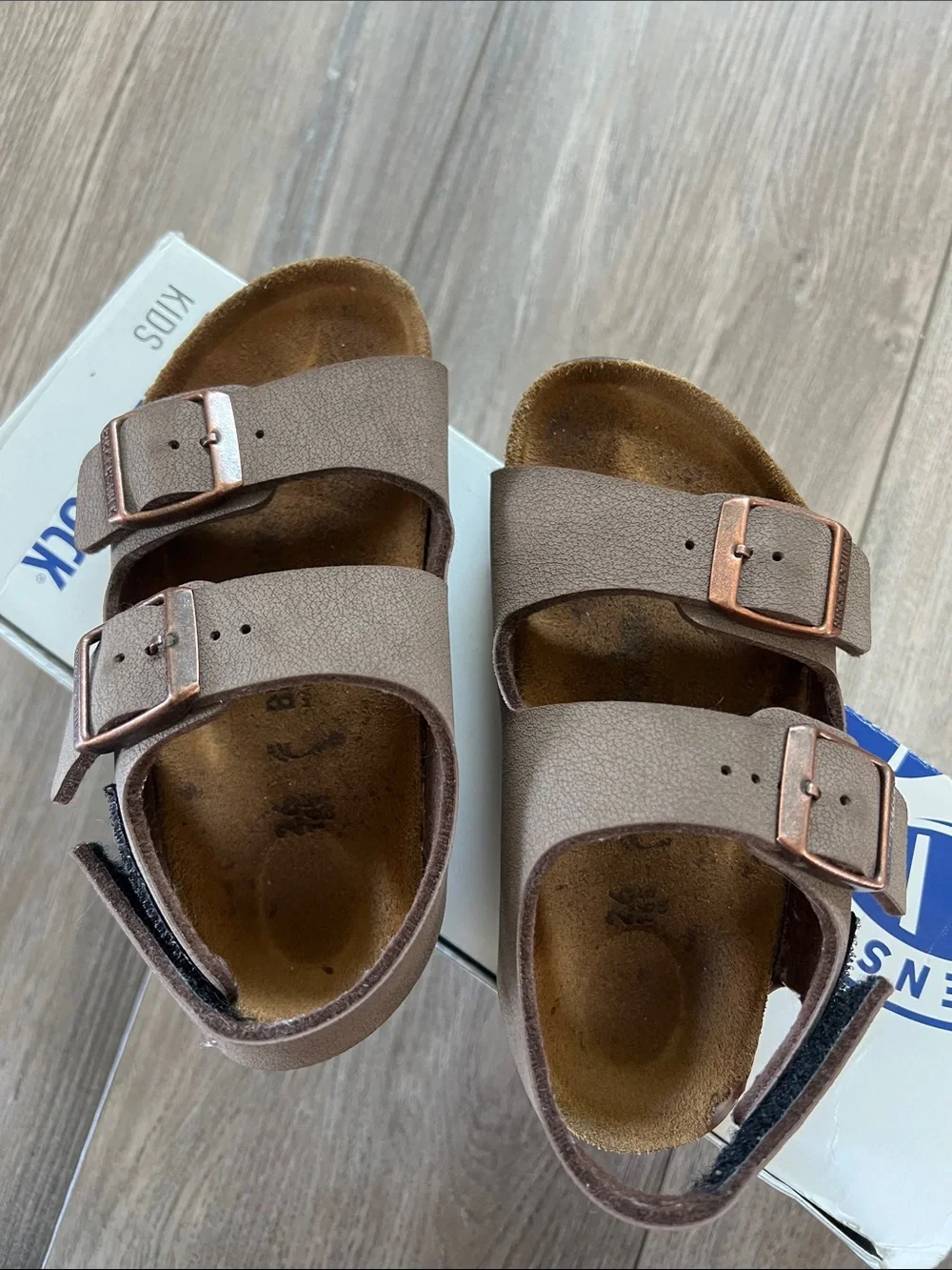 Birkenstock Kids Brown Double Strap Sandals with Buckles
